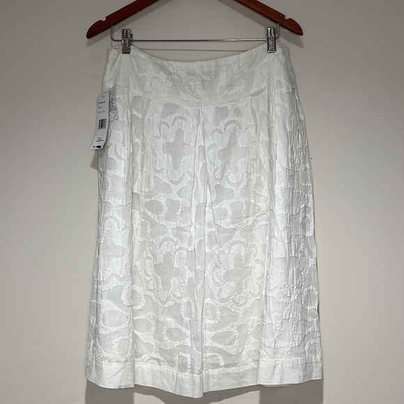 Lafayette 148 New York Blanket Hand Stitched Appliqué Cotton Skirt Size 10 White - Picture 2 of 10